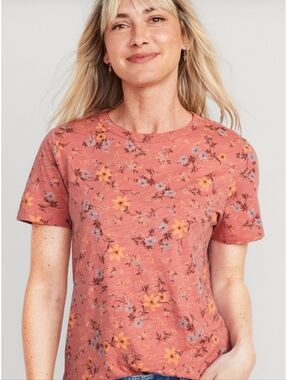 Old Navy Floral Everywhere Slub Knit Short Sleeve Tee